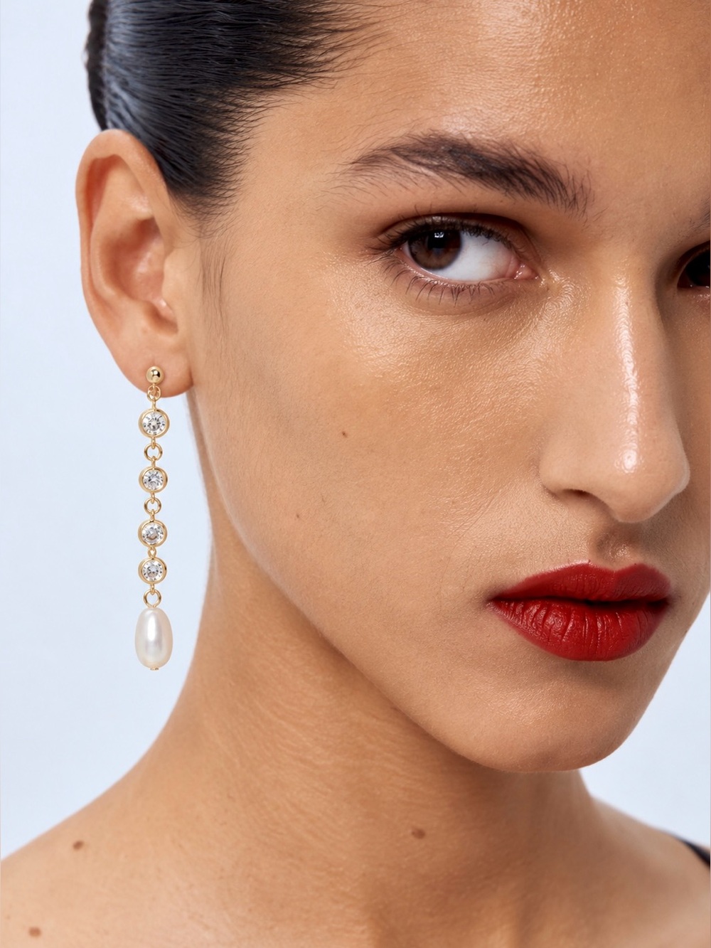 NWOT Freshwater Pearl Crystal Gold Drop Earrings | Jules Smith